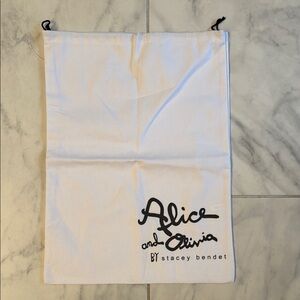 Alice and Olivia White Dust Bag